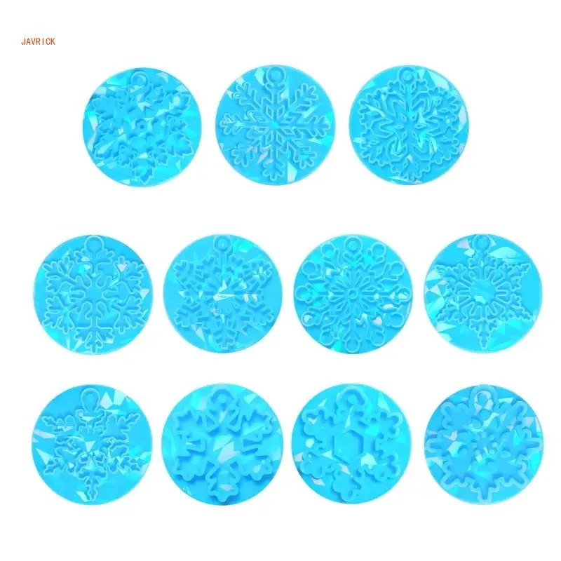 

New DIY Snowflake Silicone Mold Christmas Beautiful Rainbow Effects Keychain Pendent Resin Molds Ornament Jewelry Accessories