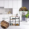 US Microwave Oven Stand, Kitchen Bakers Storage Rack, Small Coffee Bar Station 4