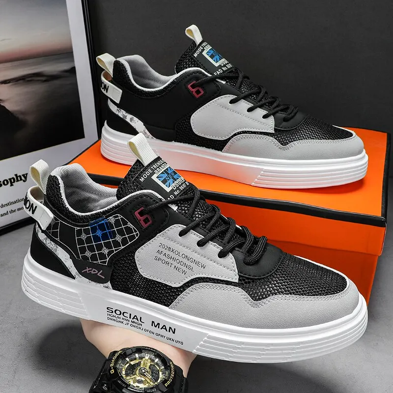 Men's Shoes Summer Breathable Mesh Shoes Hollow Casual Trend Sports Board Shoes - Image 5