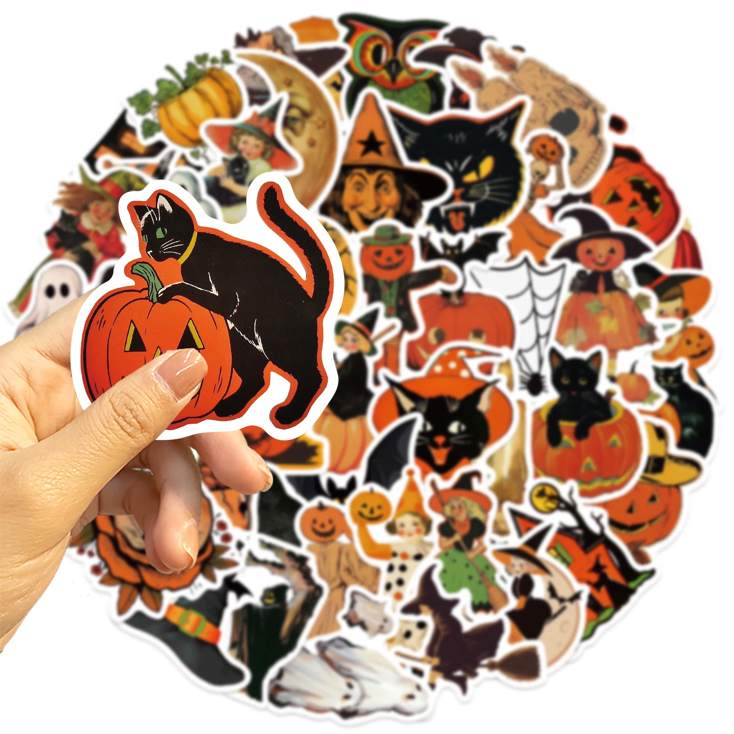 52 Stück Kürbis Hexe Halloween Aufkleber Coole DIY Laptop Koffer Skateboard Gitarre Cartoon Aufkleber Kind Geschenk Spielzeug – Detail 9