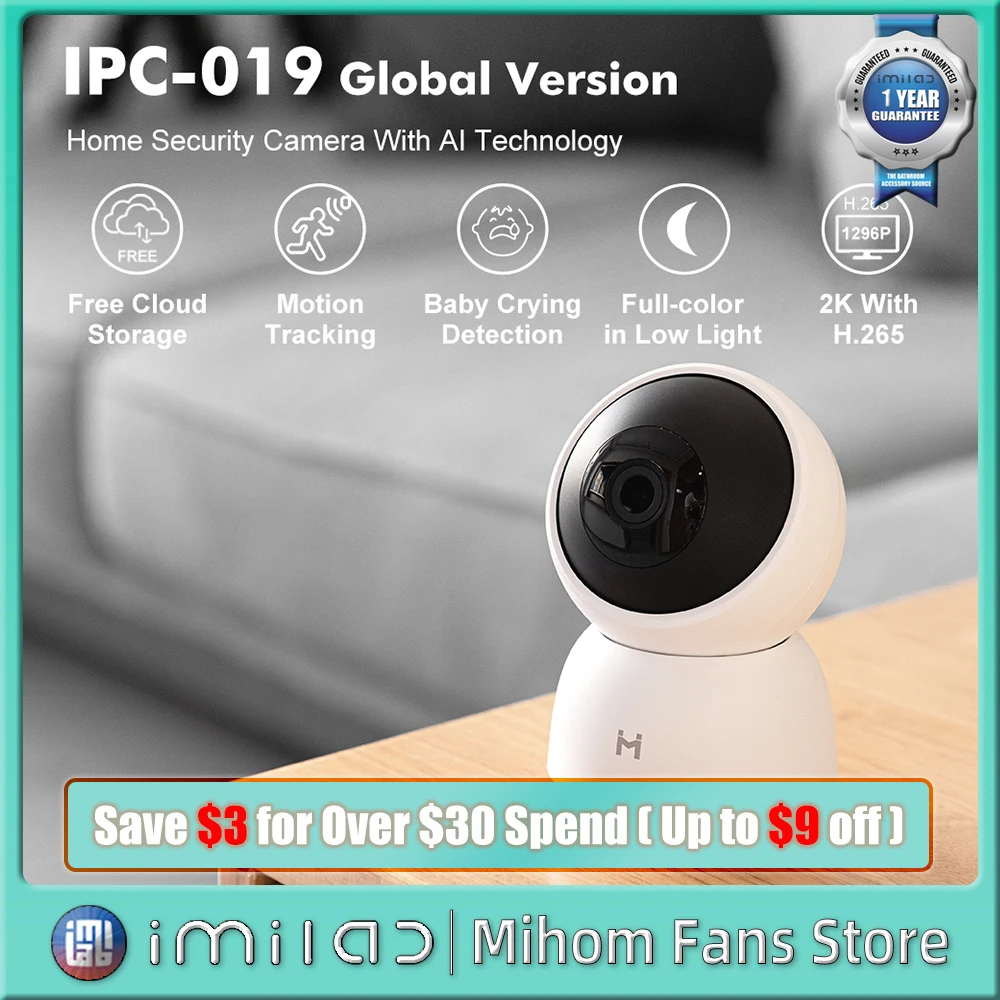 

IMILAB 019 Wifi Camera 2K HD IP Video Surveillance Indoor Home Mornitor Security Protection CCTV Night Vision Motion Dection Cam