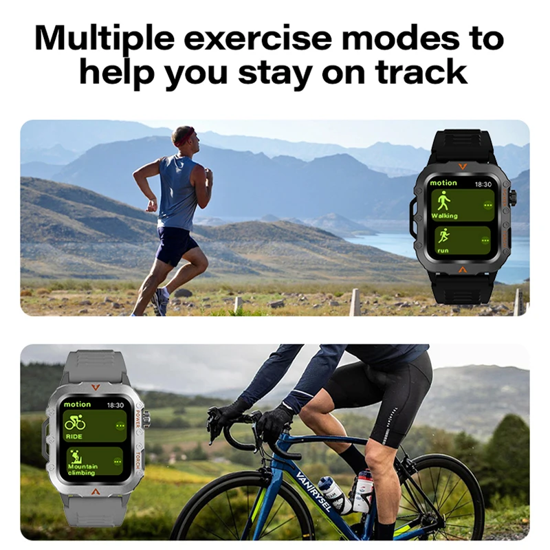 Flashlight Smartwatch Fitness Clock Health Monitor Waterproof Smart Watch Bluetooth Call Sports Watches for Man IOS Android 2025