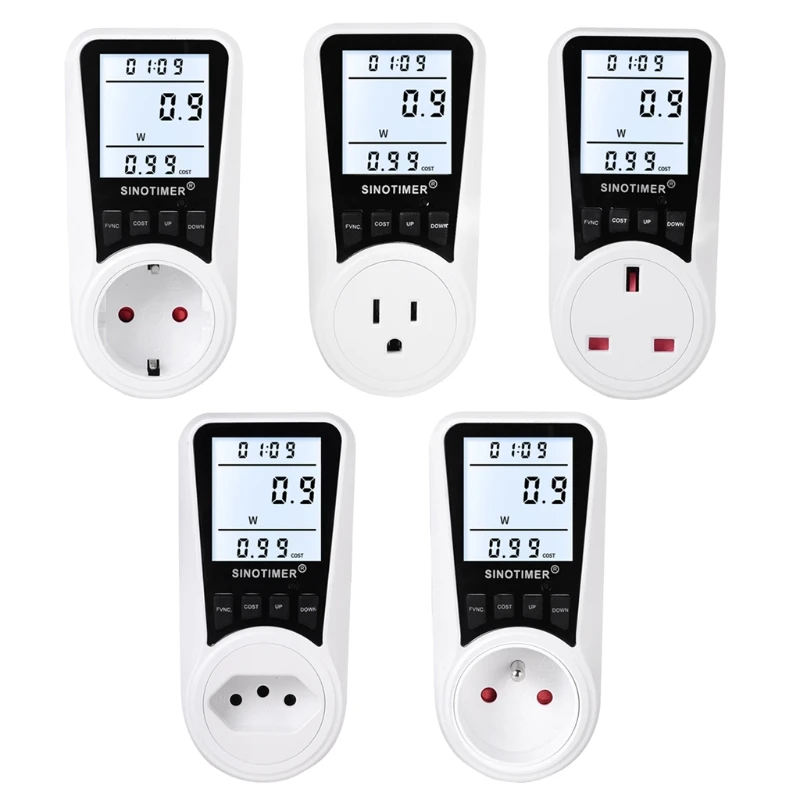 

Electrical Power Consumption Watt Meter Voltage Amp Tester LCD Display 110V-230V Dropship