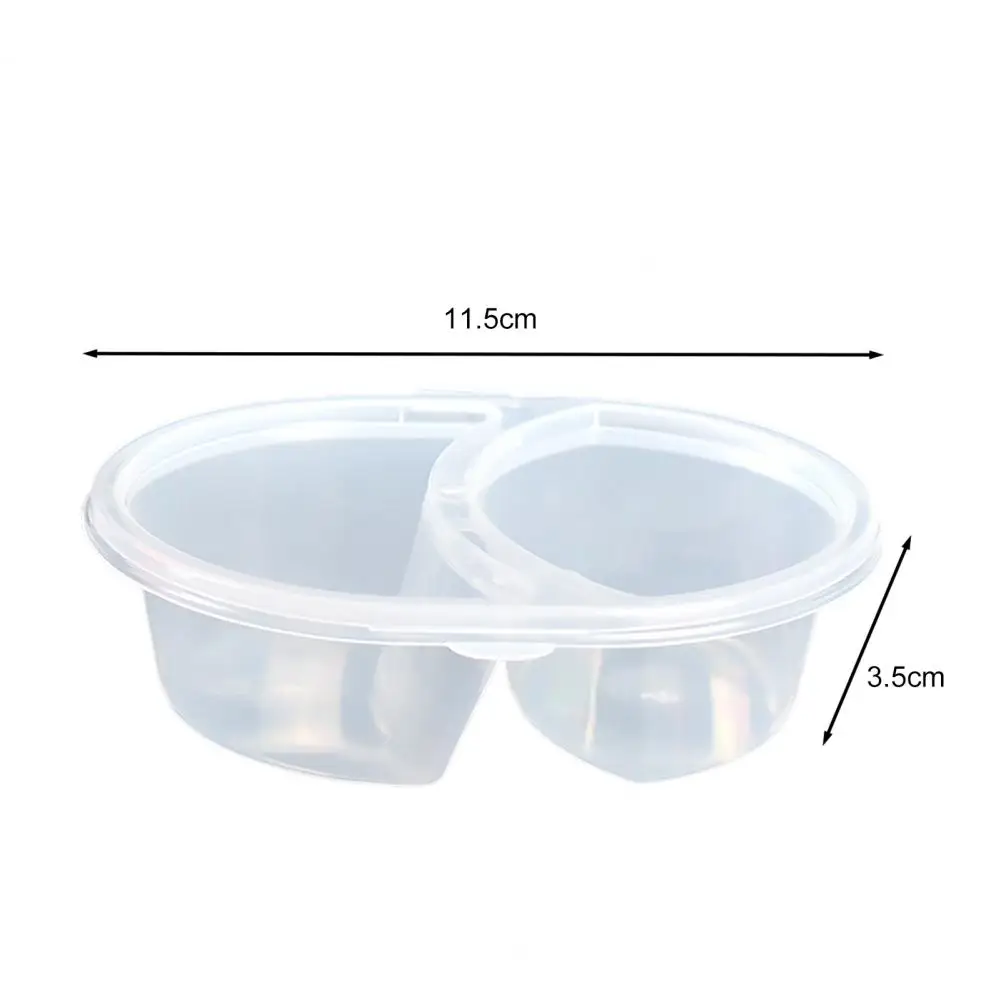 5/10/15/25Pcs Seasoning Box Disposable Leak-Proof Lid Double Compartment Condiment Container For Dip Sauce Sampling Travel Snack