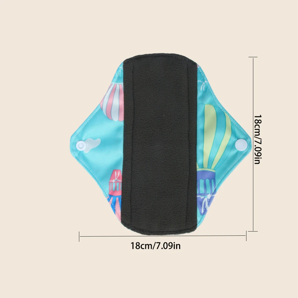 BIAI 5PCS Menstrual Pads Reusable Breathable Ladies Washable Cloth Menstruation Organic Female Menstrual Pad For Women 18*18CM