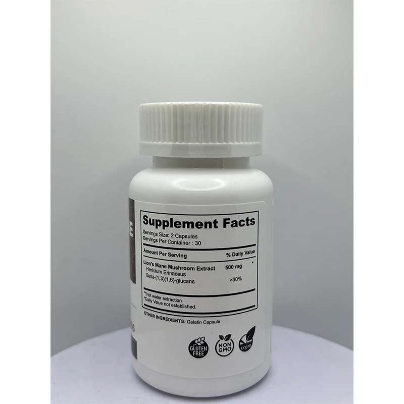1Pc Lion Mane Ganoderma lucidum Mushroom Capsule Dietary Supplement Health Food Immune System Against Cancer