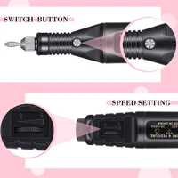 YIKOOLIN Nail Art Drill Kit File Professional Electric Manicure Pedicure Drill Sander Pen Nail Art Grinder with Sanding Bits 2