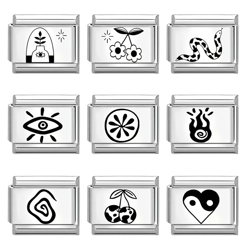 Laser Engraving Charm Bracelet Stainless Steel DIY Making Gift