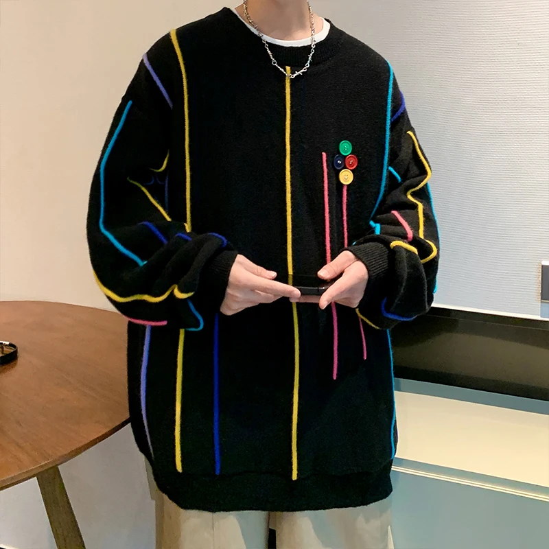 

2024 Brand New Men's Cashmere Sweater Round Collar Men Sweaters Knit Pullovers for Male Youth Loose Fit Knitwear Man Sweater 8XL