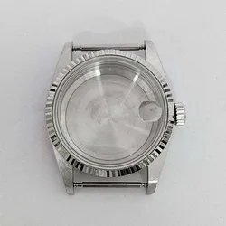 36mm Stainless Steel Watch Case with Acrylic Glass, 3ATM Waterproof, Solid Bottom Shell. (Dense Dental Ring)