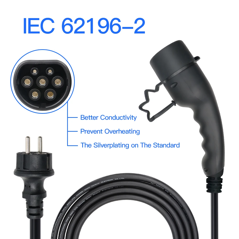 ポータブルEV充電ボックス FU-AM2-16 16A 電気自動車用EVポータブル充電器タイプ2,16a,3.6kw,IEC62196-2