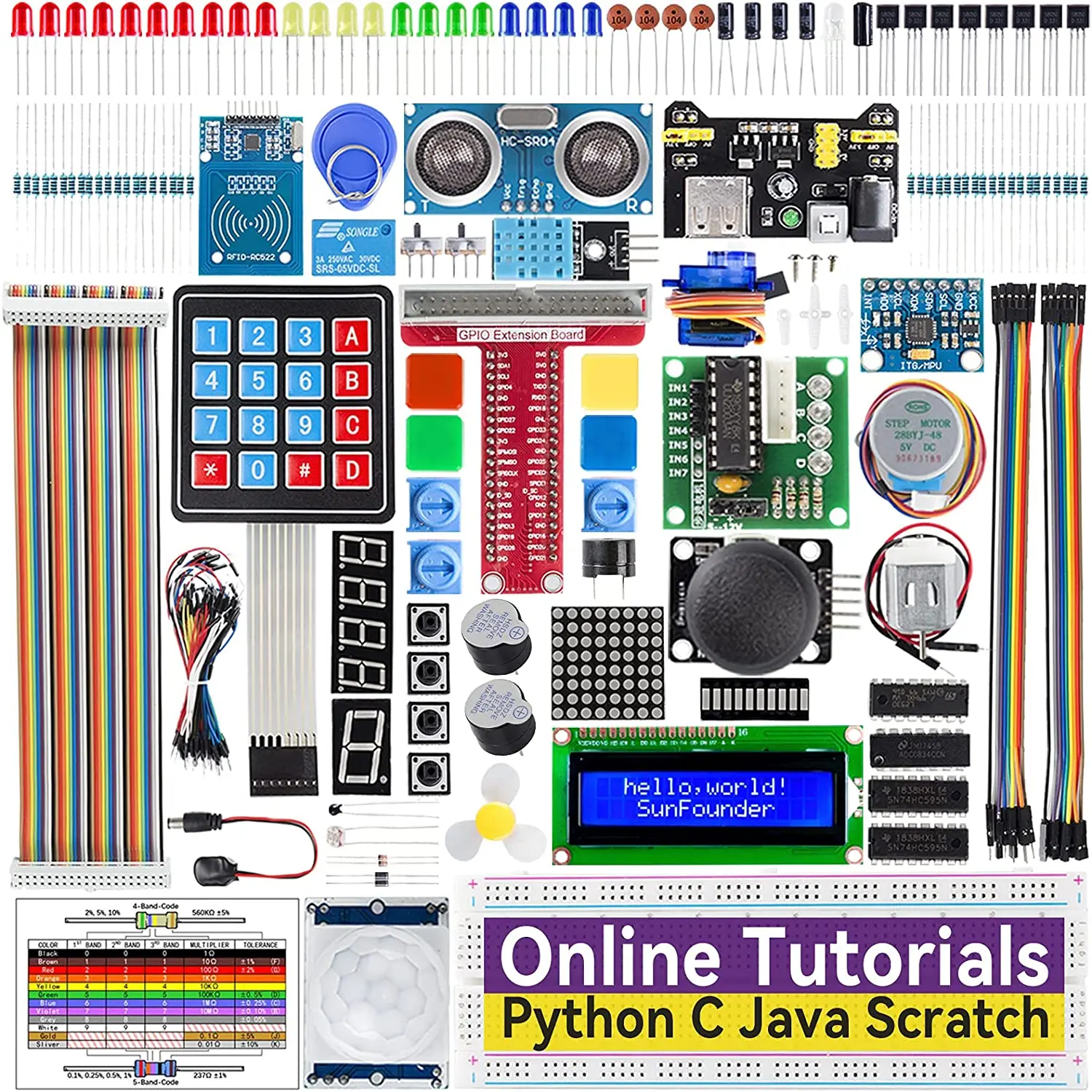 lcd module python code sunfounder in stock