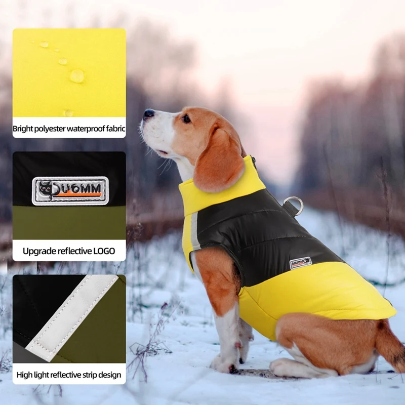 Pet Dog Harness Clothes for Winter Waterproof Reflective Thickness Warm Coats for Small Medium Large Pet Dogs Chihuahua Outfits pet jacket pet jumpsuits