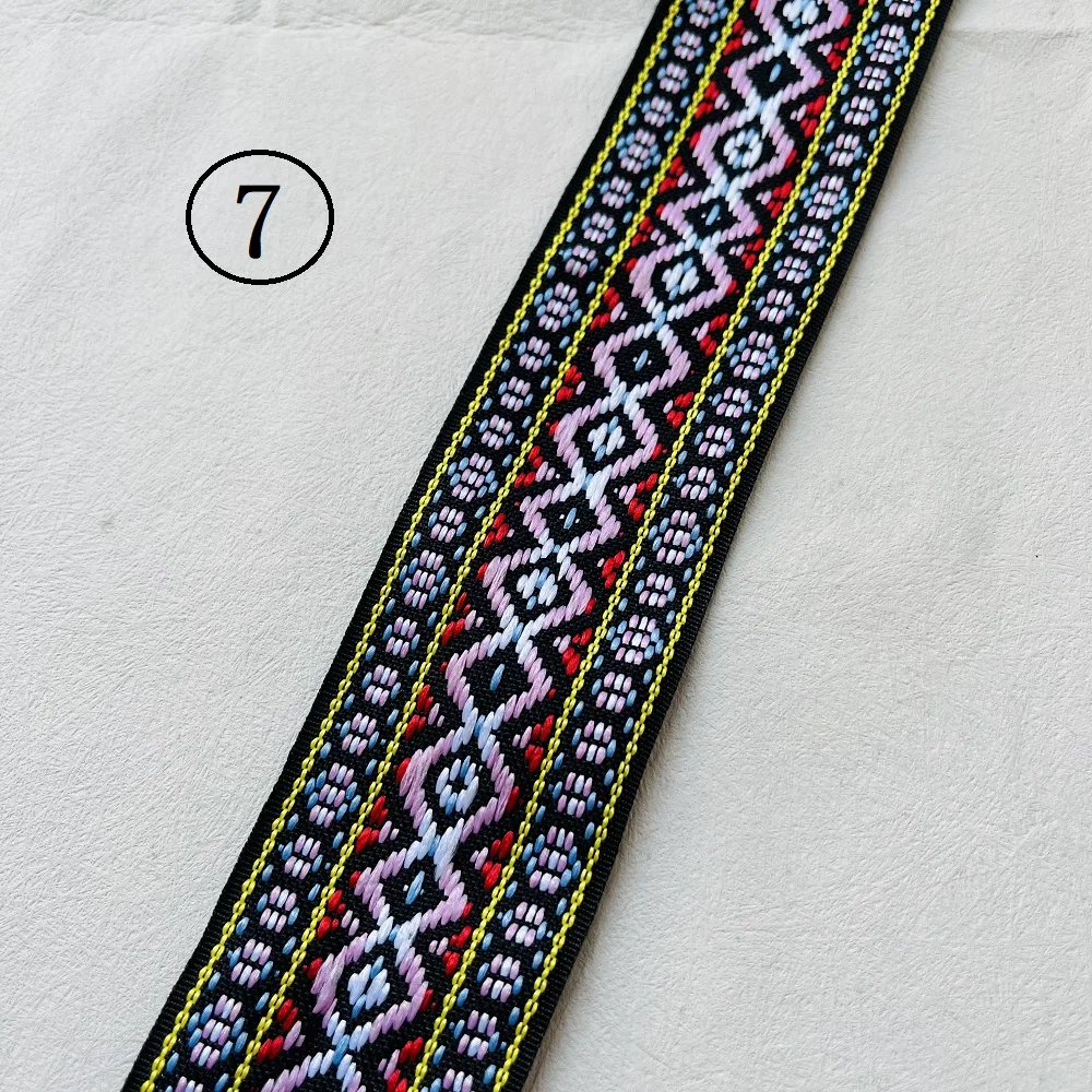 10yards/lot wide 5cm Woven Jacquard Ribbon Geometric ethnic style For Clothing Straps accessory LS-799