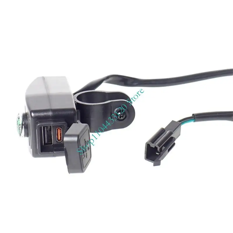 컴팩트 헤비 듀티 5V 2.5A ABS 플라스틱 12.5W 빠른 충전 이중 포트 오토바이 USB 충전기 방수 디자인 및 55Cm