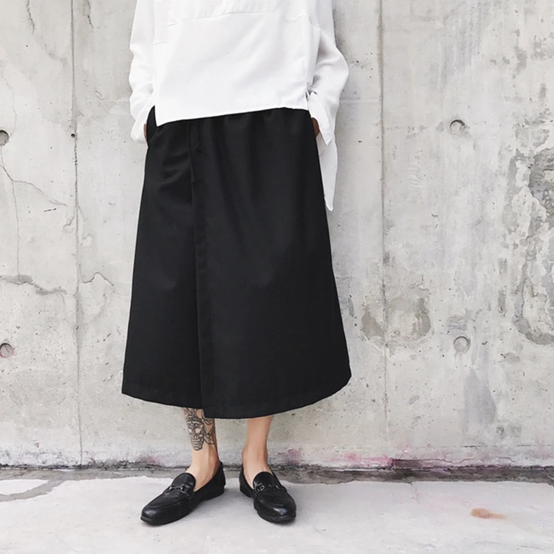 Men's Cropped Pants Culotte Loose Large Size Bucket Pants 508