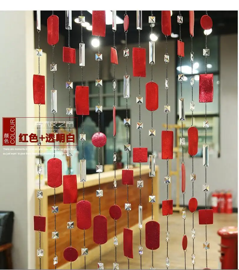 수제 구슬 커튼 가죽 커튼, 크리스탈 파티션 완성 커튼, 풍수 커튼, 맞춤형 홈 장식, 10 개