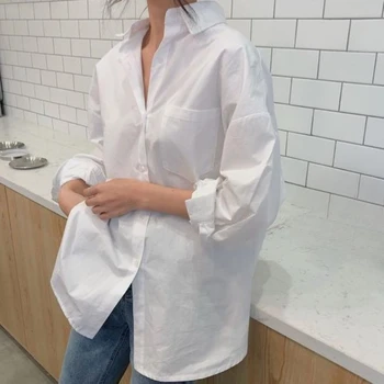 Fashion Loose Long Sleeved Blouse Shirt for Women Autumn Harajuku Tops Camisas Casual Cotton Blouses Shirts Woman Clothes Blusas