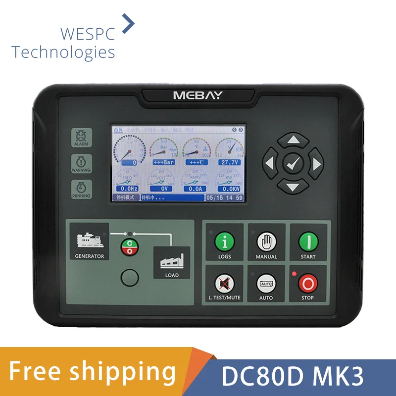 

Original Mebay Generator Start Stop Controller DC80D MK3 Generator AMF Control Unit with RS485 Port