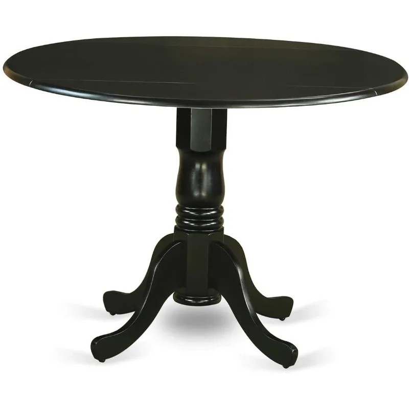 East West Furniture Dublin 3 Piece Kitchen Set for Small Spaces Contains a Round Dining Room Table with Dropleaf and 2 Chairs 2