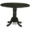 East West Furniture Dublin 3 Piece Kitchen Set for Small Spaces Contains a Round Dining Room Table with Dropleaf and 2 Chairs 2