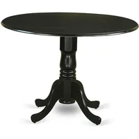 East West Furniture Dublin 3 Piece Kitchen Set for Small Spaces Contains a Round Dining Room Table with Dropleaf and 2 Chairs 2