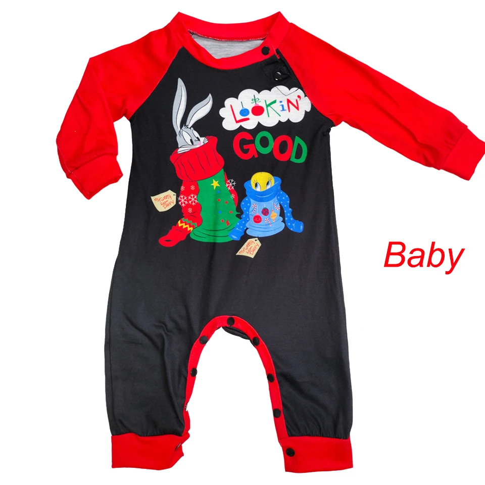 2024 Cartoon Anime Print Christmas Pajamas Matching Outfits for the Whole Family Cotton Pajama Baby Children Boy Girl Loungewear 5