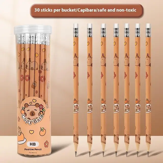 30pcs Capybara Pencils with Erasers 2