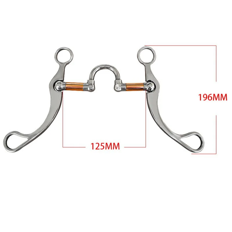 Horse Snaffle Stainless Steel Training Mouth Bit  Western Copper Roller Jointed Mouth Curb Hight Quality Horse Bit 4