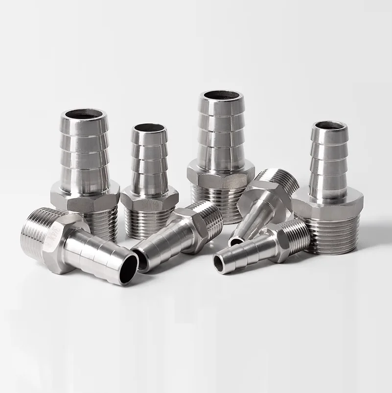 SS304 BSPT Hose Barb Connector with External Thread 1/8 "1/4" 3/8 "1/2" 3/4 "Hose pagoda coupling Connector