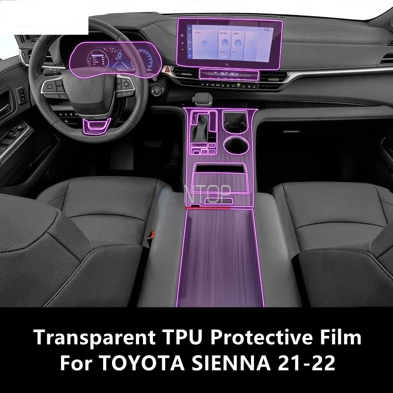 

For TOYOTA SIENNA 21-22 Car Interior Center Console Transparent TPU Protective Film Anti-scratch Repair Film Accessories Refit