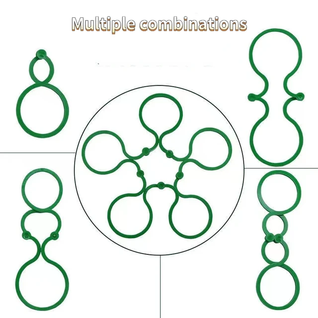 50/100 db Szőlőszíni Klipek A Függőleges Növénytulajdonos Termesztéséhez Zöld Műanyag Csomagolt Gyűrűs Kerti Állvány Szerszám Szőlő Támogatás - Image 3