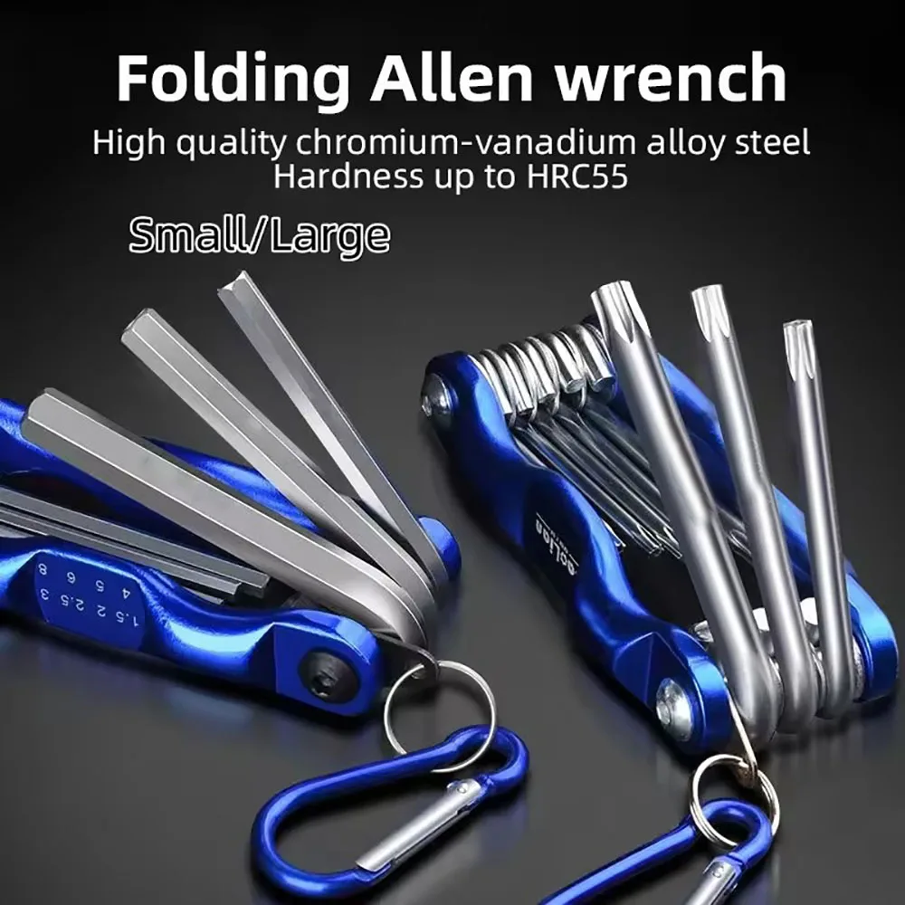 Portable Folding Hexagonal Wrench Allen Kit Metal Metric System Hexagonal Torx Wrench Screwdriver Hexagonal Wrench High Quality