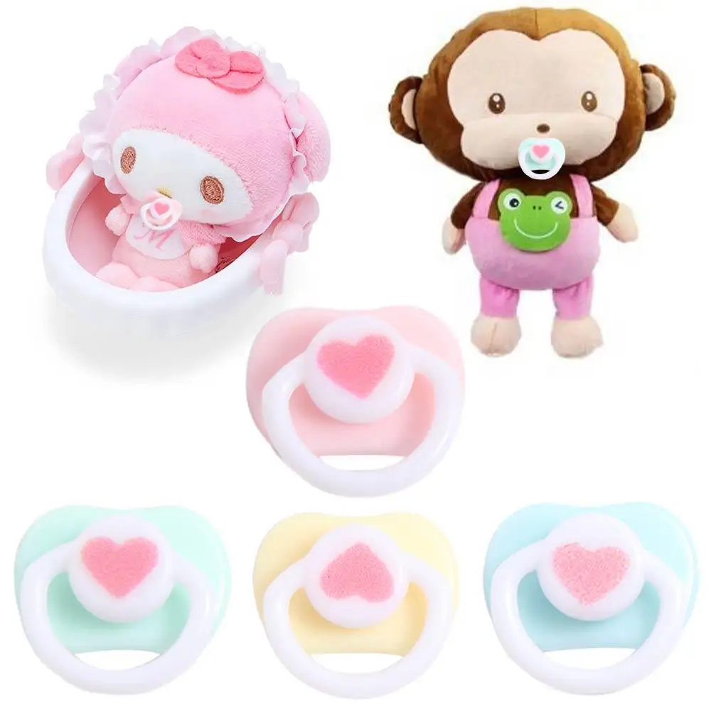 4Pcs Pacifier Model Mini Doll Pacifier Plastic Miniature BJD Doll Dummy Pacifier Cute Pink/Blue Doll Pacifier Accessories OB11