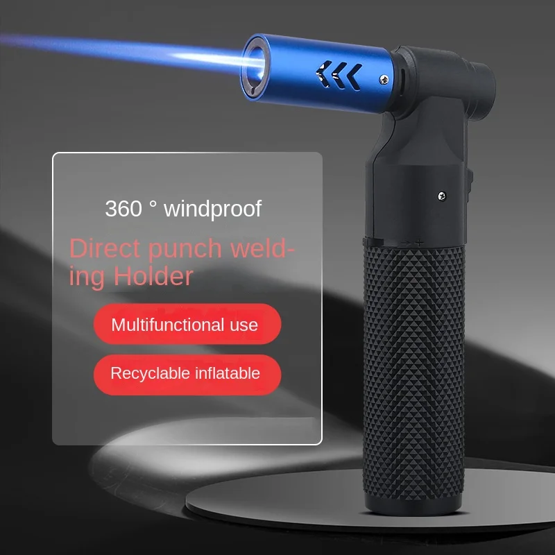 

Metal Windproof Gun Lighter Jet Butane High Pressure Jet 1300 ℃ Blue Flame Intense Flame Ignition Cigar Outdoor Lighter