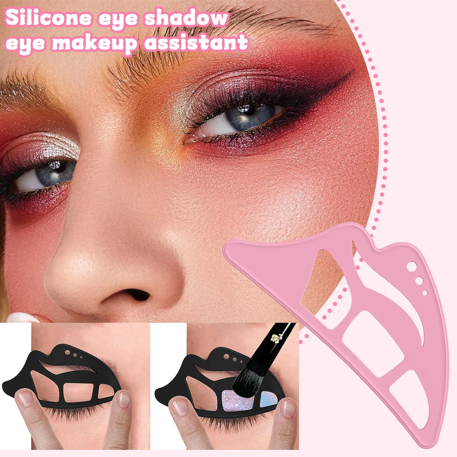 Makeup Tools Eyeliner Stencil Tool Eye Makeup Tools Eye Makeup Stencils Convenient Small Silicone Eyeshadow Eye Makeup Aid Multi-Regional Eyeshadow Template Reusable Easy To Clean