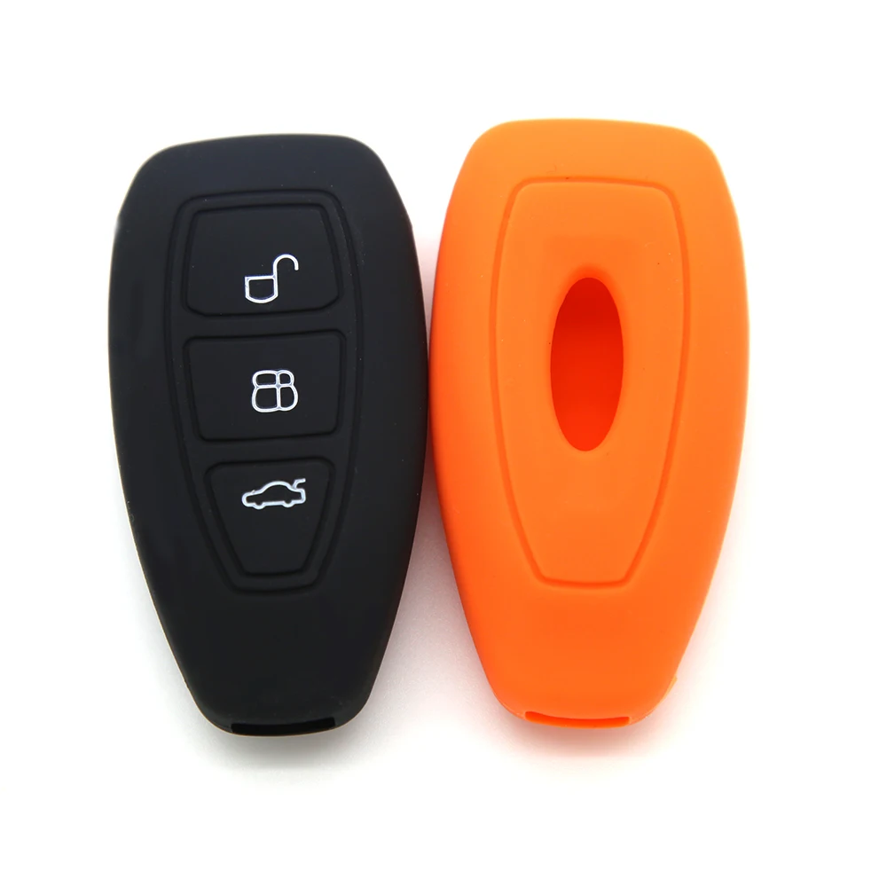 3 Button Silicone Car Key Case Cover For Ford Focus 3 MK3 Mondeo Fiesta Kuga Escape Ecosport 2013 2014 1Pc key case cover,key case,car key shell