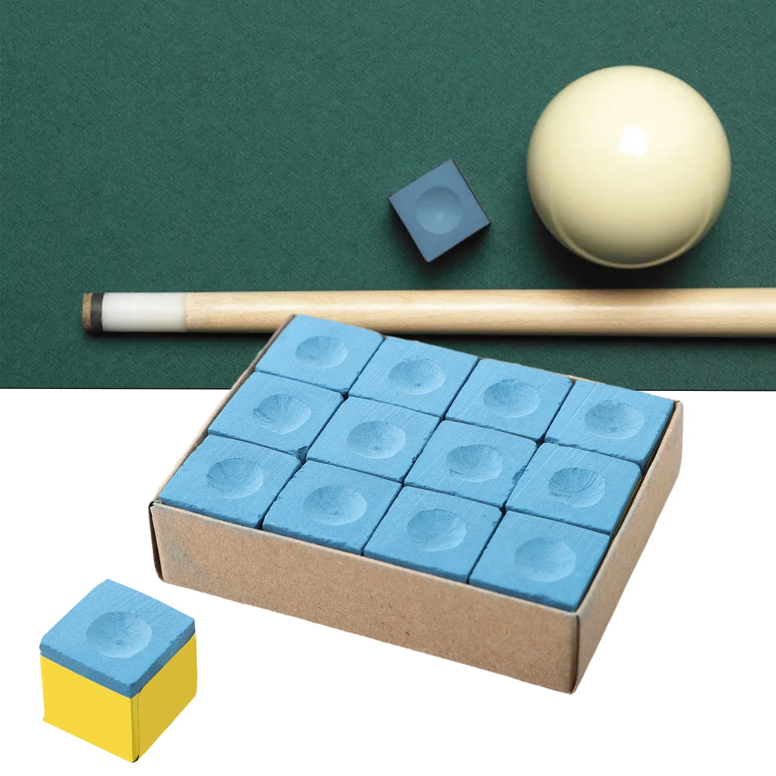 

12PCS Cubes Chalk 23x23x22.6mm Pool Cue Chalk Cube Table Billiards Stick Bulk Supplies Excellent Quality Cubes Chalk Pack