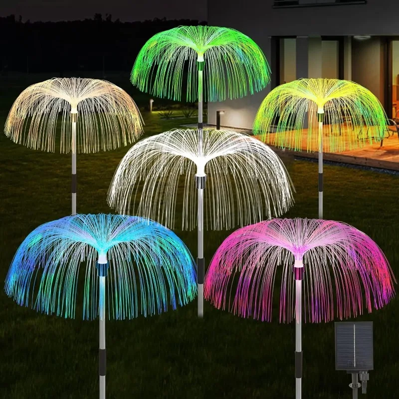 Outdoor LED Solar Lights 7 Colors Jellyfish Lamp Waterproof Solar Flowers Light For Garden Lawn Pathway Wedding Party Decoration