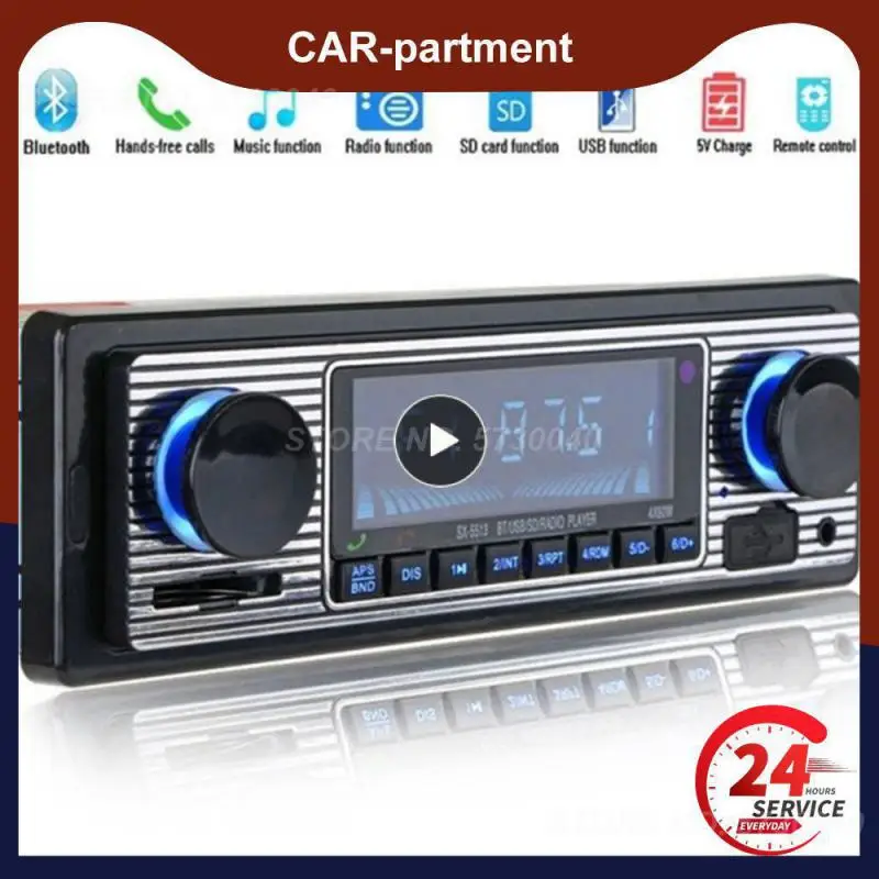 Autoradio Bluetooth-Compatibile Autoradio Stereo Fm Sd Aux Play Retro Autoradio Uscita Audio Lettore Mp3 Per Auto Con Telecomando