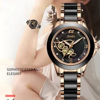 LIGE Brand SUNKTA Luxury Ladies Watch Black Ceramic Diamond Waterproof Quartz Watch for Women Wristwatch Clock Relogios Feminino 1