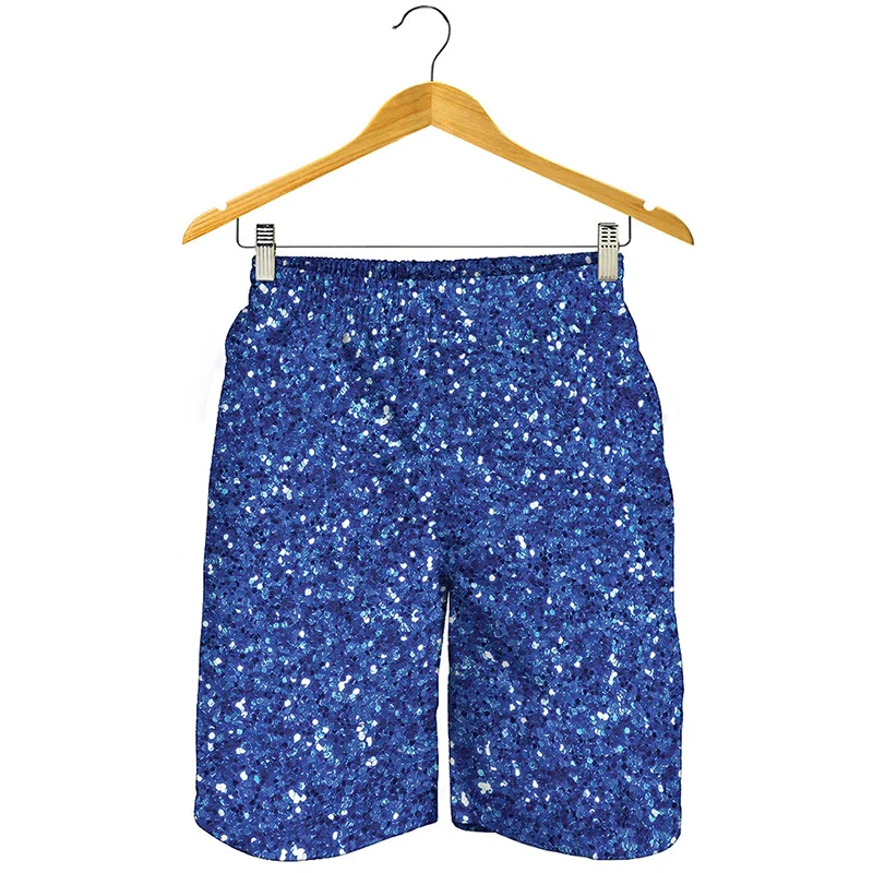 Full Print Sequins glitter Graphic Beach Shorts For Men Women Casual Oversized Board Shorts Summer Quick Dry Short Pants 5