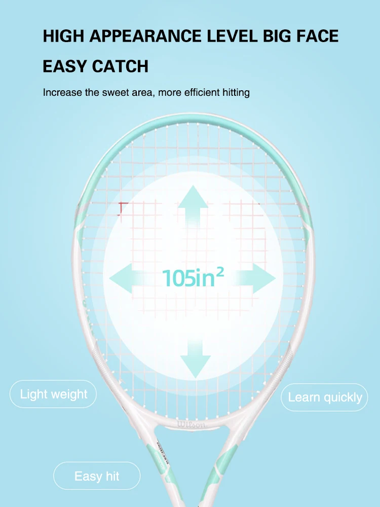 Description Picture 3 of itemWilson Tennis Rackets Carbon Single Play with Line Self-Practice Beginner Elastic Tennis Racket Professional Men Women Beginner