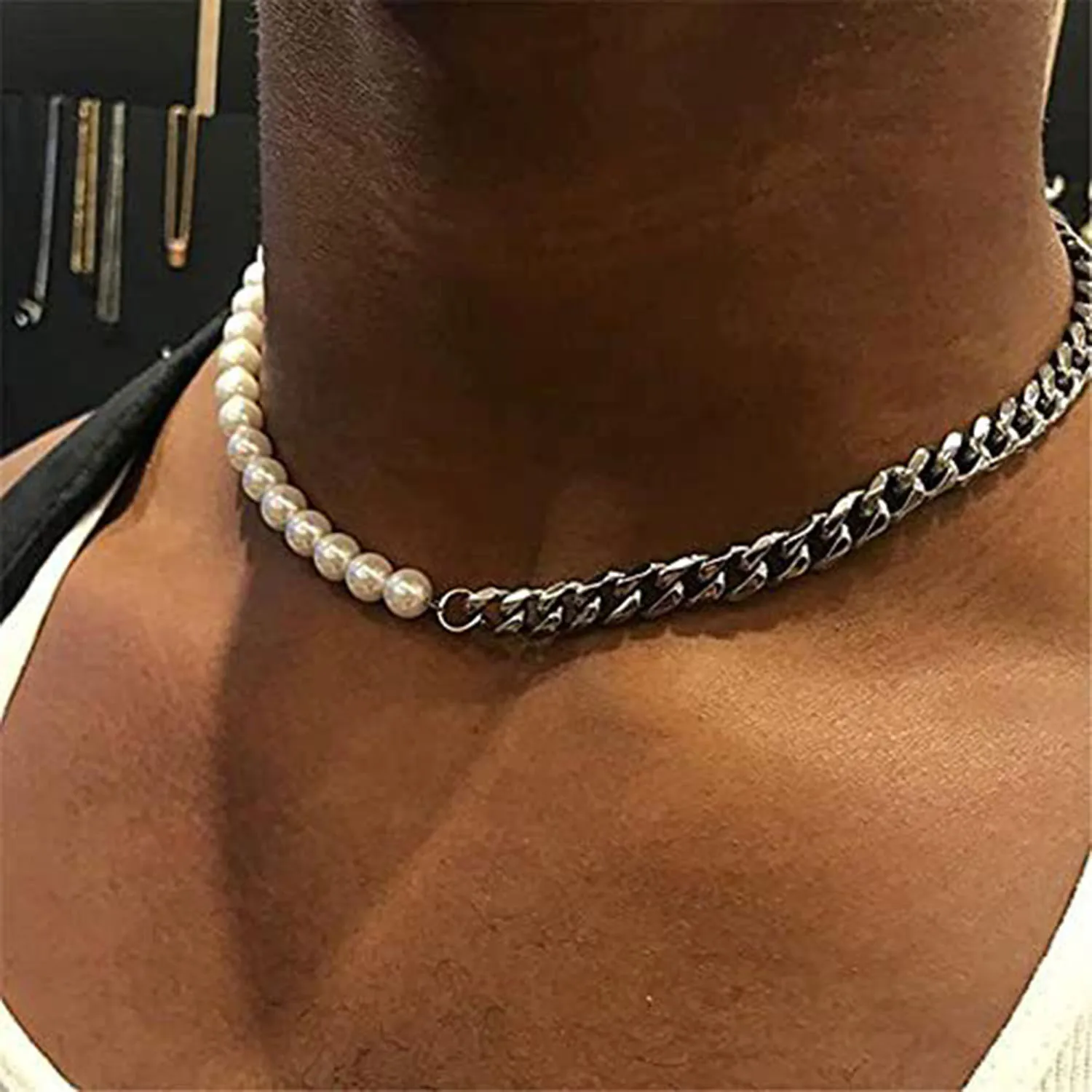 Mens Pearl Necklace 18K Gold Rope Chain / Half Shell Pearl Chain Necklace  Mens Pearl Chain Bracelet Mens Jewelry Gifts - Etsy