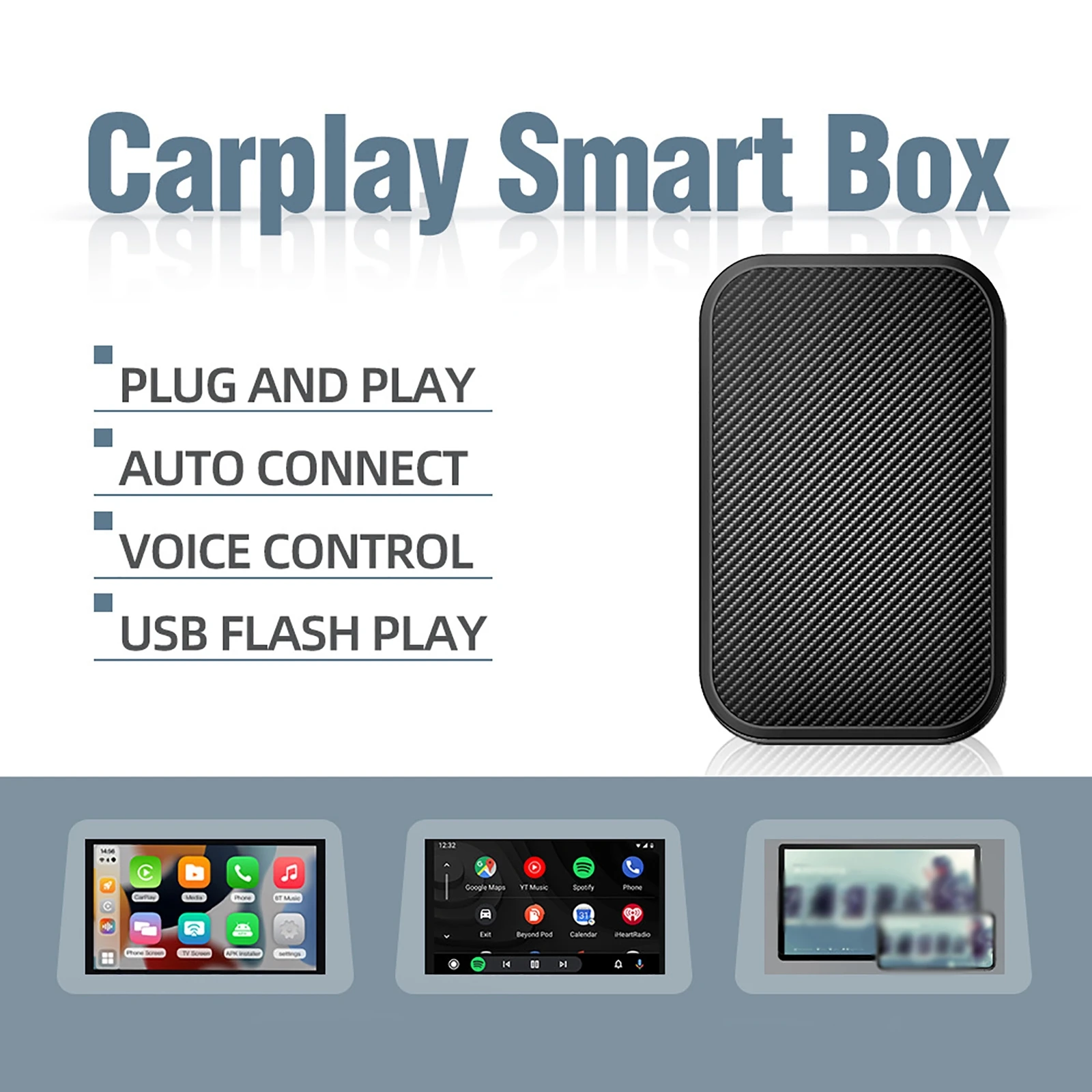 

3 in 1 Wireless Android Auto Adapter Car Ai Box CarPlay For Youtube Audi Mercedes Toyota VW Passat Ford Golf Renault Mazda