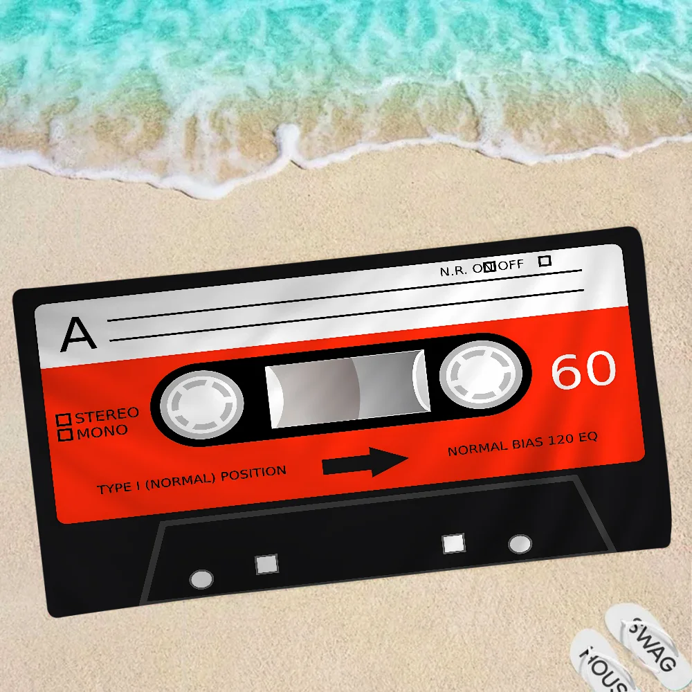 Retro Cassette Music Tape Big Microfiber Beach Towels Quick Dry Towel Sand Beach Towels Pool Towel For Travel Swim Pool Yoga 4