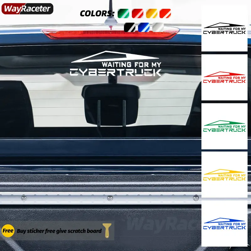 Universal Car Window Sticker Door Body Bumper Trunk Per Tesla Wait For My Cybertruck Style Accessori Per Decalcomanie In Vinile Riflettente