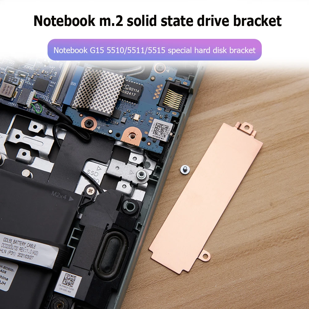 Laptops Storage Card Hard Drive Heatsink Support M.2 Heat Sink 2230 2280 SSD Mounting Metal Bracket for Dell G15 5510 5511 5515