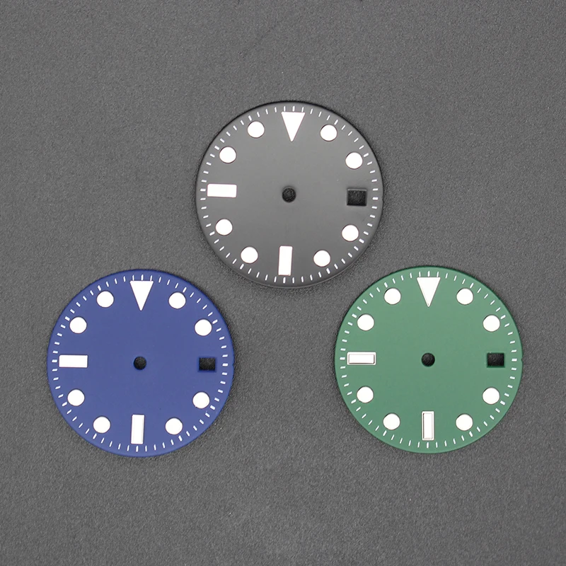 28.5Mm Quadrante Fit Seiko Nh35 Eta 2824 Movimento Parti Dell'Orologio C3 Luminoso Singolo Obiettivo Rimontato Mod Skx007 Submariner Daytona Custodie