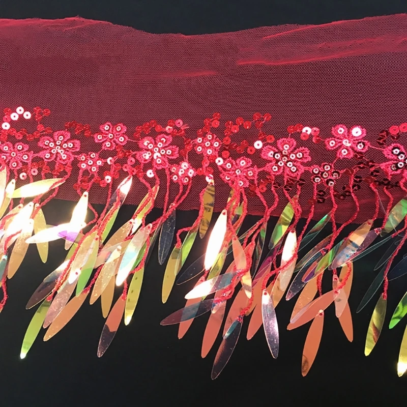 

Tassel Sequins Lace Trim Embroidered Ribbon for Dress DIY Craft Sewing Supplies